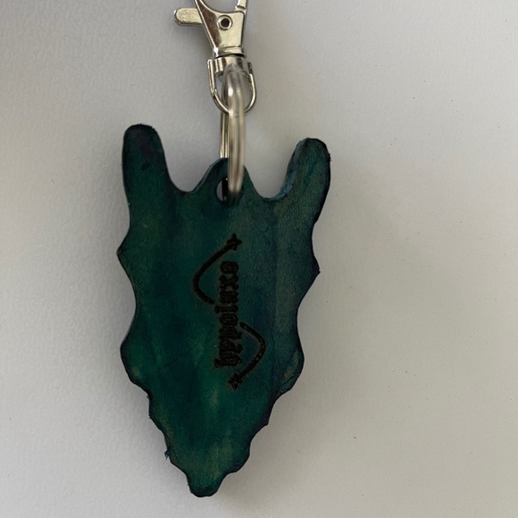 Hypoluxo Turquoise Leather Butterfly Keychain - Picture 1 of 3